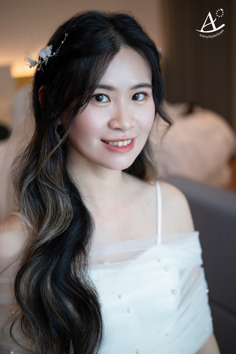 新娘秘書,新娘造型,黑髮新娘,捧花,編髮