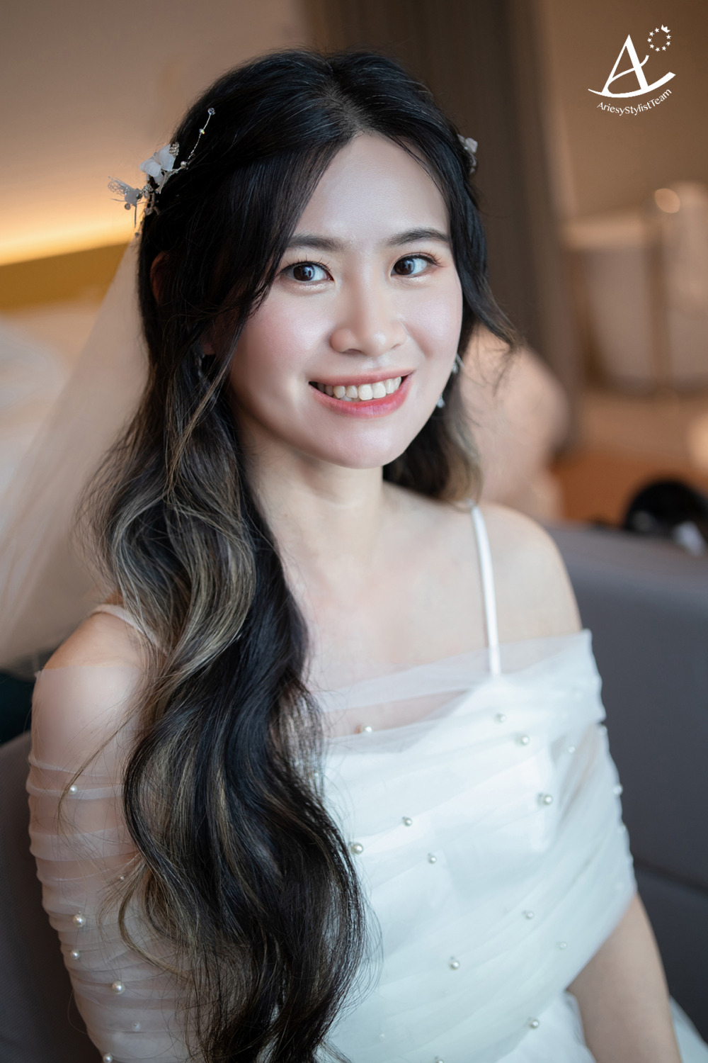 新娘秘書,新娘造型,黑髮新娘,捧花,編髮