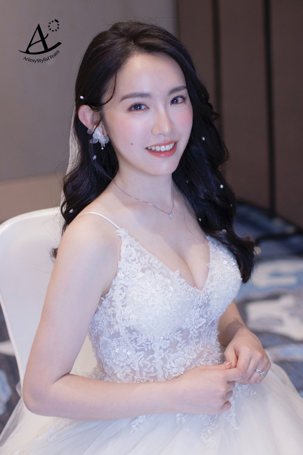 新秘,希爾頓新娘宴客造型,新秘推薦,台北新秘,黑髮新娘造型,清透自然妝感