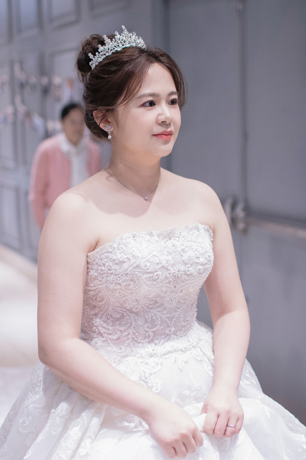 新娘造型,台北新秘,新中式復古造型,新娘清透妝感,新娘秘書,新娘白紗造型