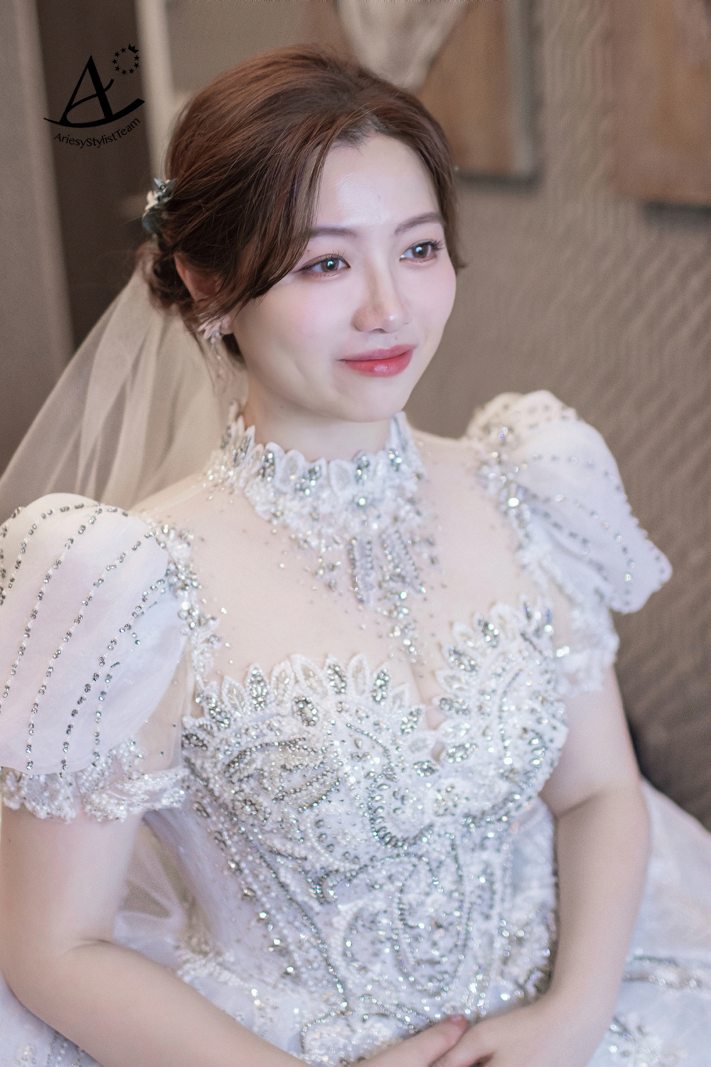 新娘證婚造型,桃園新秘,新娘花藝造型,新娘清透妝感,日系編髮新娘造型,新秘