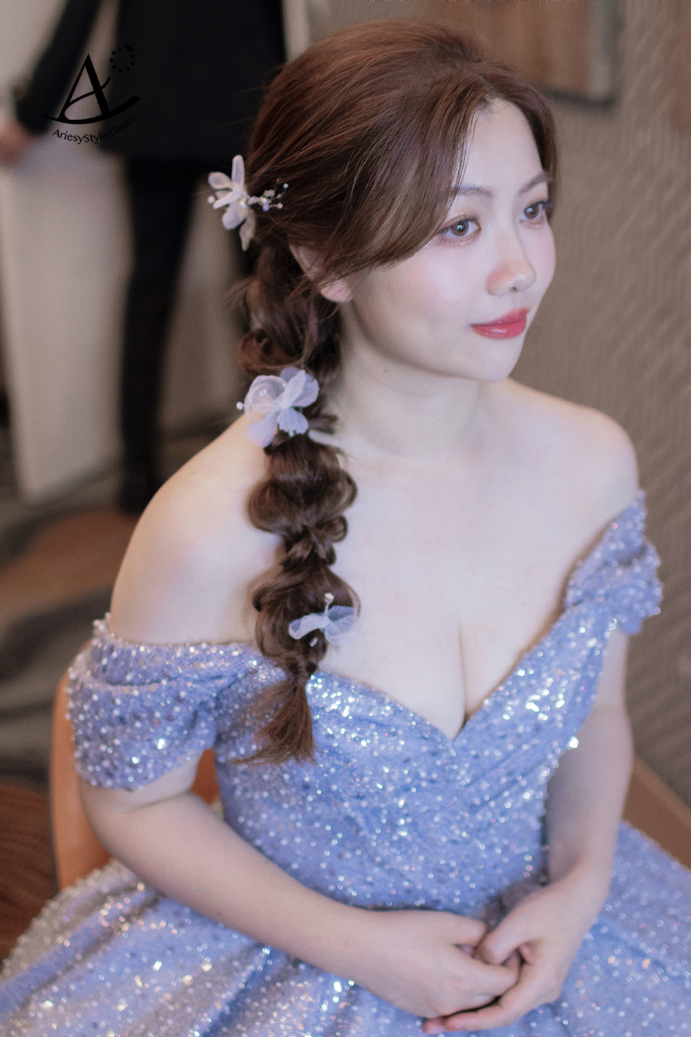 新娘證婚造型,桃園新秘,新娘花藝造型,新娘清透妝感,日系編髮新娘造型,新秘