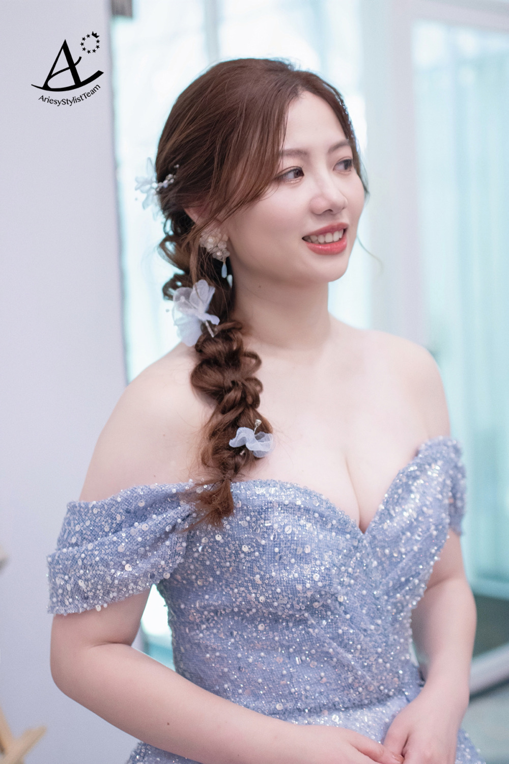 桃園新秘|戶外證婚造型/淺髮色好適合日系編髮造型~羽 新娘證婚造型,桃園新秘,新娘花藝造型,新娘清透妝感,日系編髮新娘造型,新秘