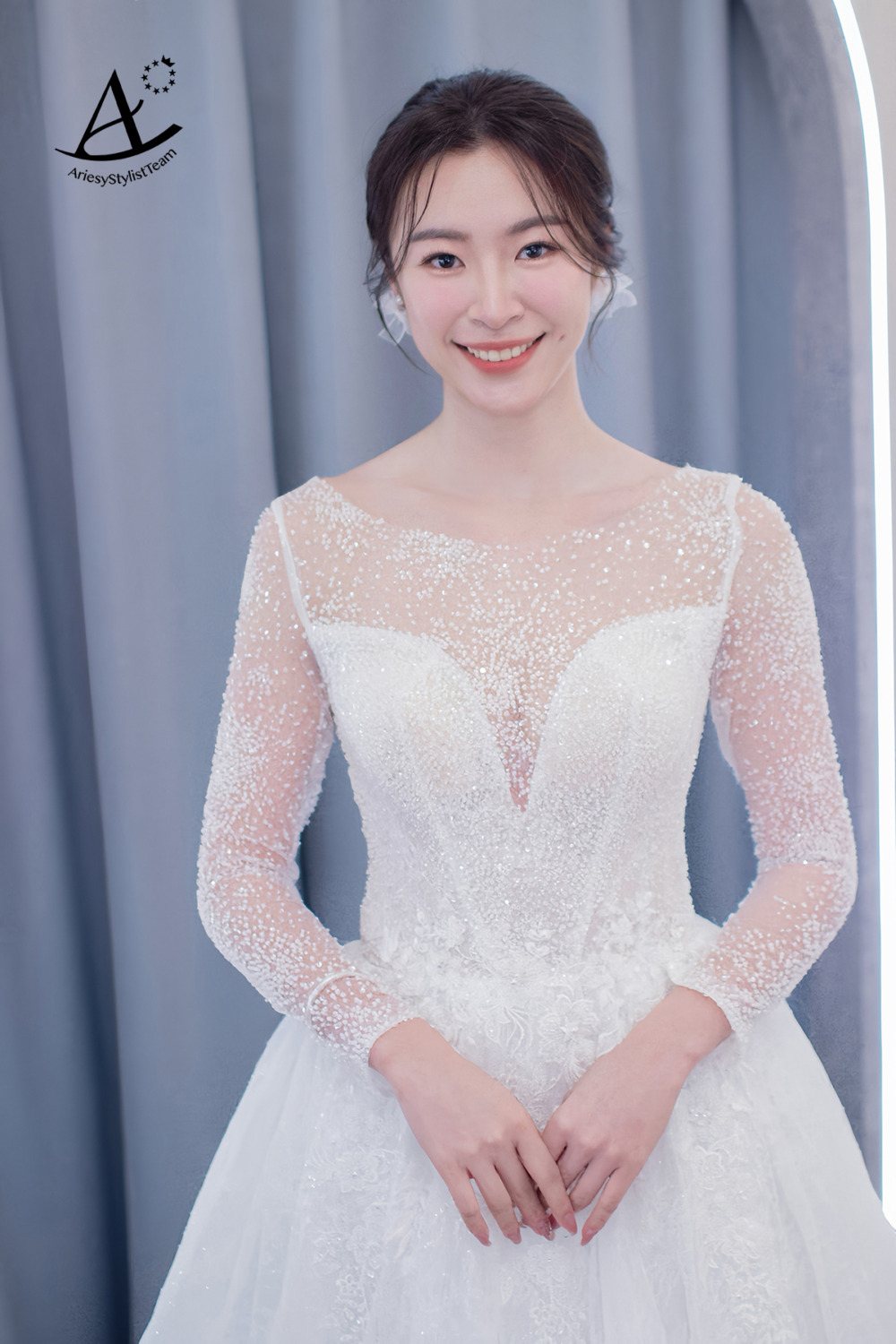 蝴蝶結髮髻新娘造型,韓系新娘造型,新娘秘書,新娘清透妝感,Jennie同款髮型,新娘韓系放髮造型