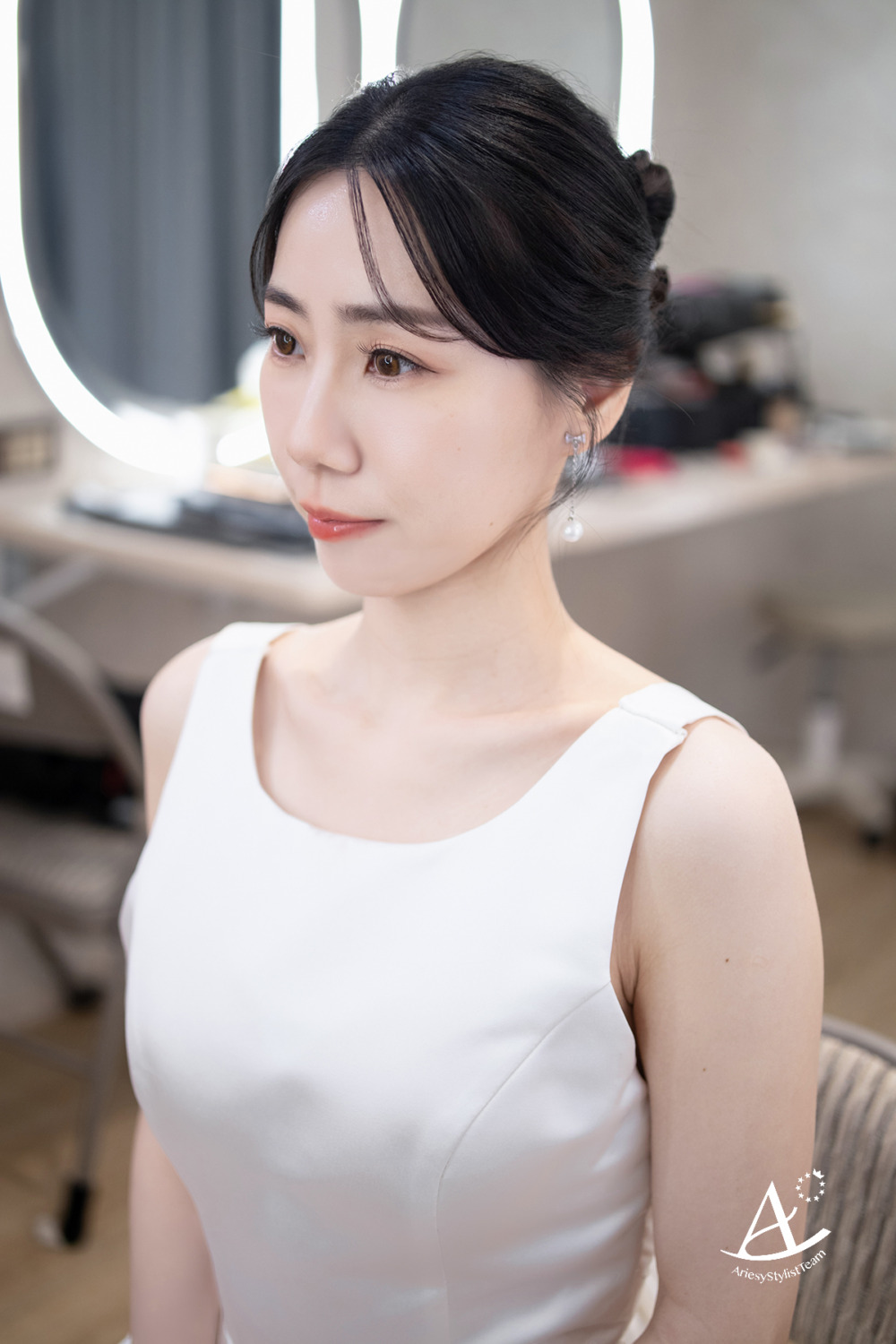 韓系妝感,黑髮新娘,台北新秘,白紗造型,新娘造型