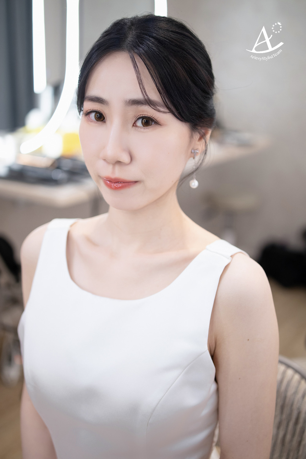 韓系妝感,黑髮新娘,台北新秘,白紗造型,新娘造型