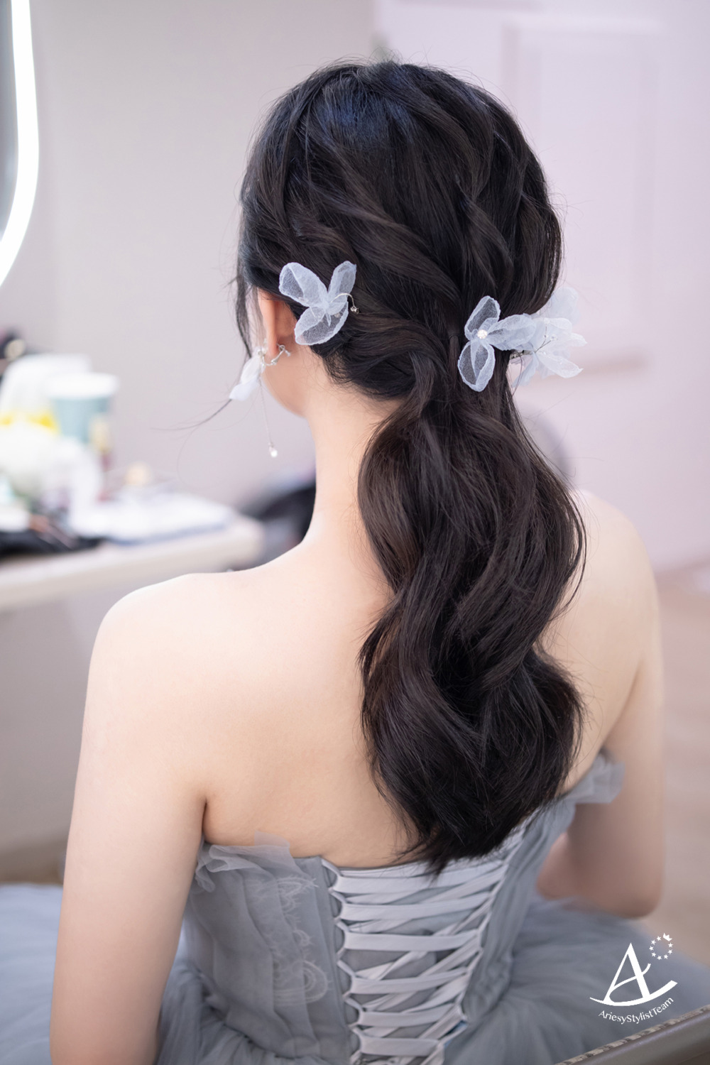 低馬尾,單眼皮,新秘,黑髮新娘,新娘造型