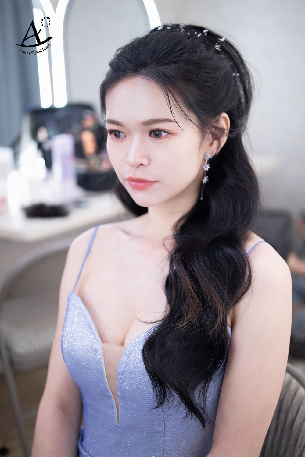 高公主頭,黑髮新娘,新秘,光澤底妝,新娘造型
