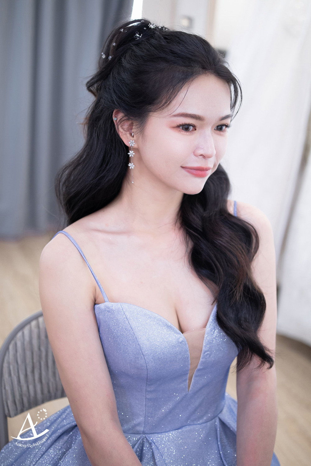 高公主頭,黑髮新娘,新秘,光澤底妝,新娘造型