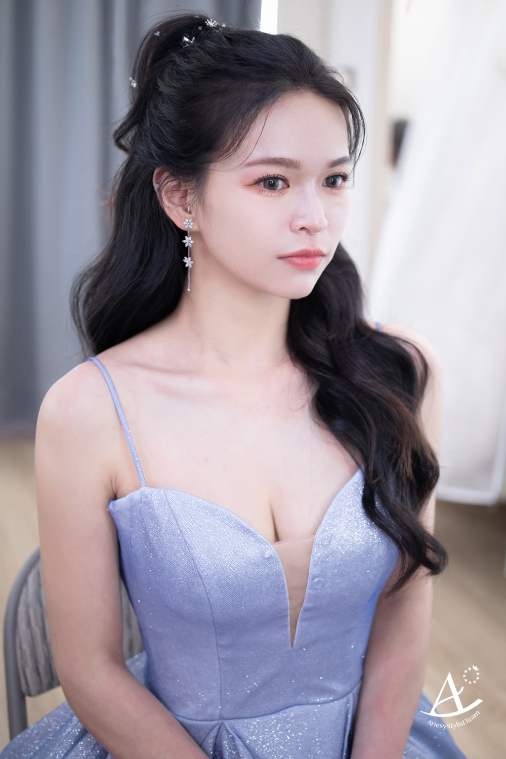 高公主頭,黑髮新娘,新秘,光澤底妝,新娘造型