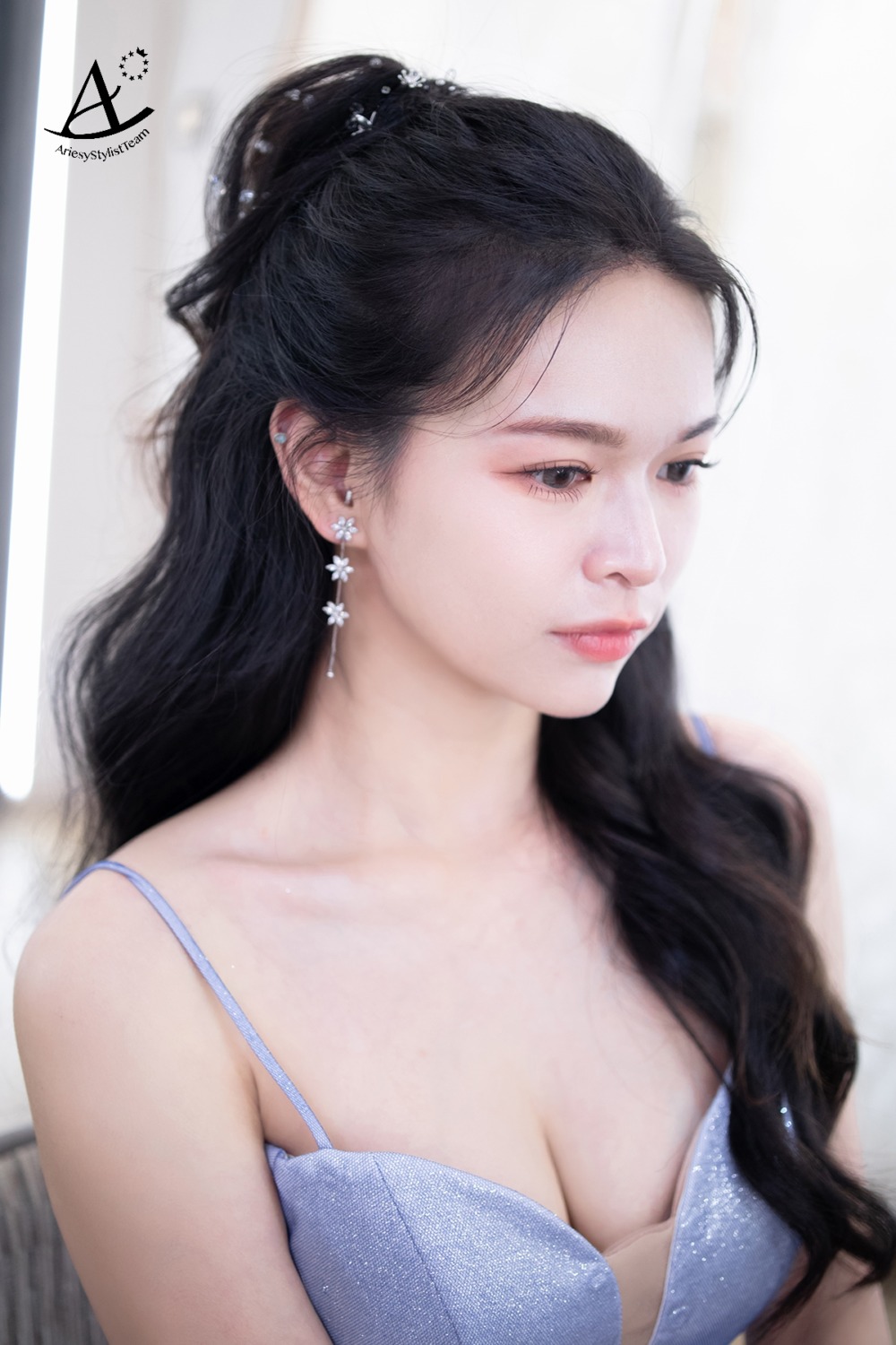 高公主頭,黑髮新娘,新秘,光澤底妝,新娘造型