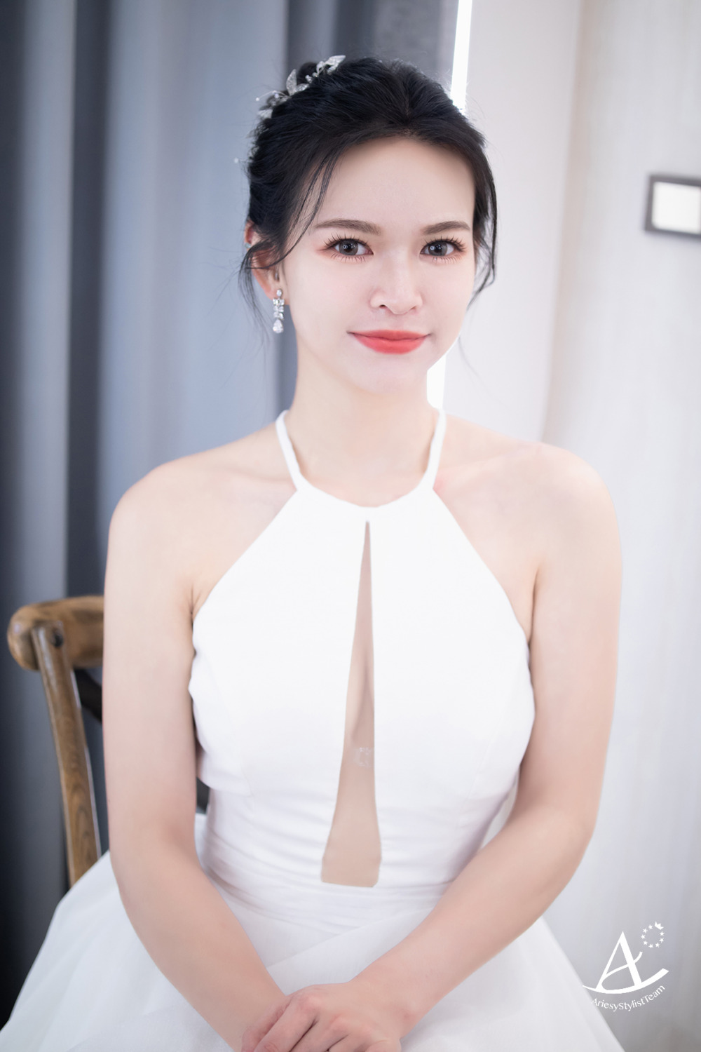 韓系妝感,黑髮新娘,新秘,白紗造型,新娘造型
