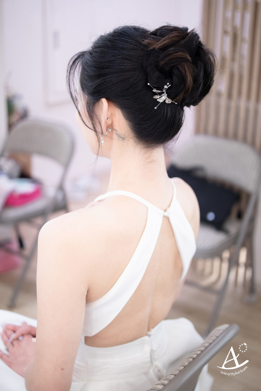 韓系妝感,黑髮新娘,新秘,白紗造型,新娘造型