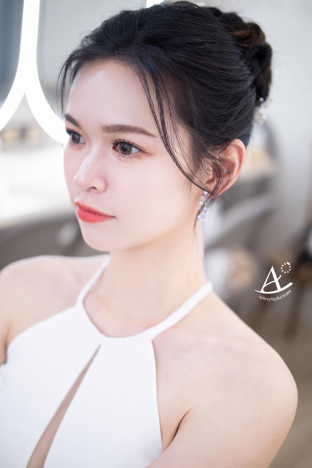 韓系妝感,黑髮新娘,新秘,白紗造型,新娘造型