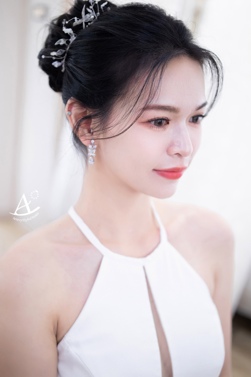 韓系妝感,黑髮新娘,新秘,白紗造型,新娘造型