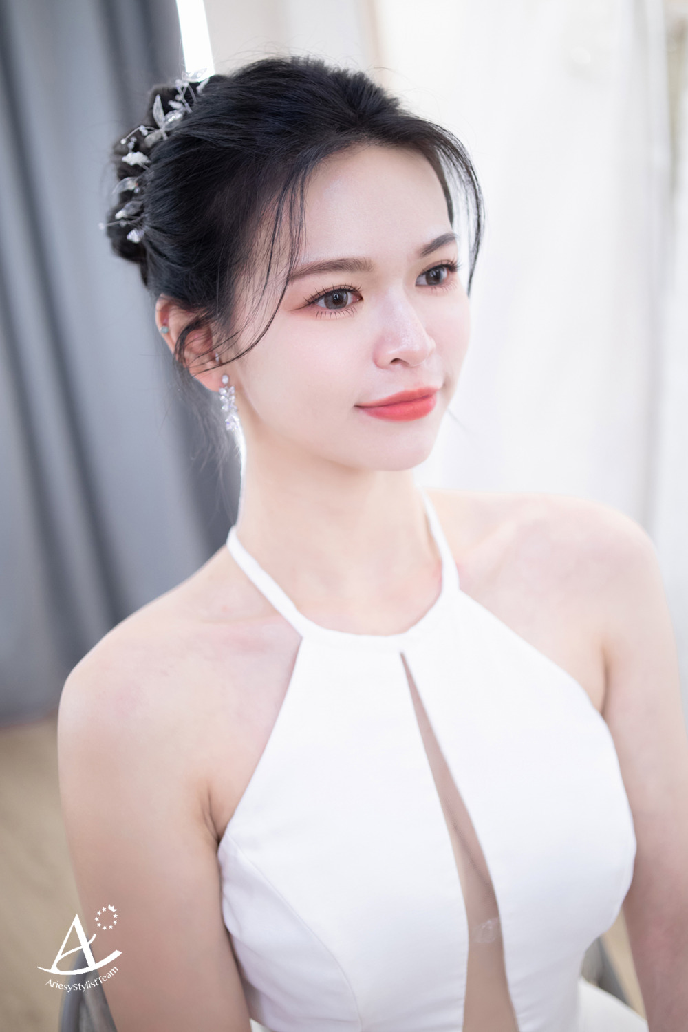 韓系妝感,黑髮新娘,新秘,白紗造型,新娘造型