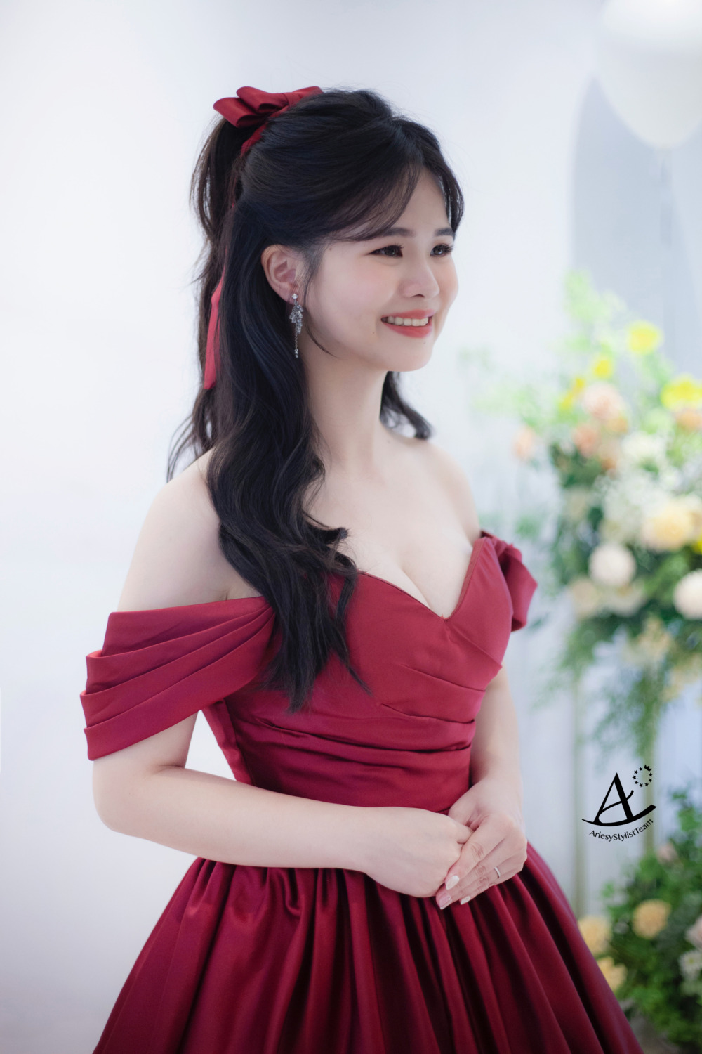 新娘秘書,蝴蝶結,新娘造型,黑髮新娘,自然輕透妝感,韓風