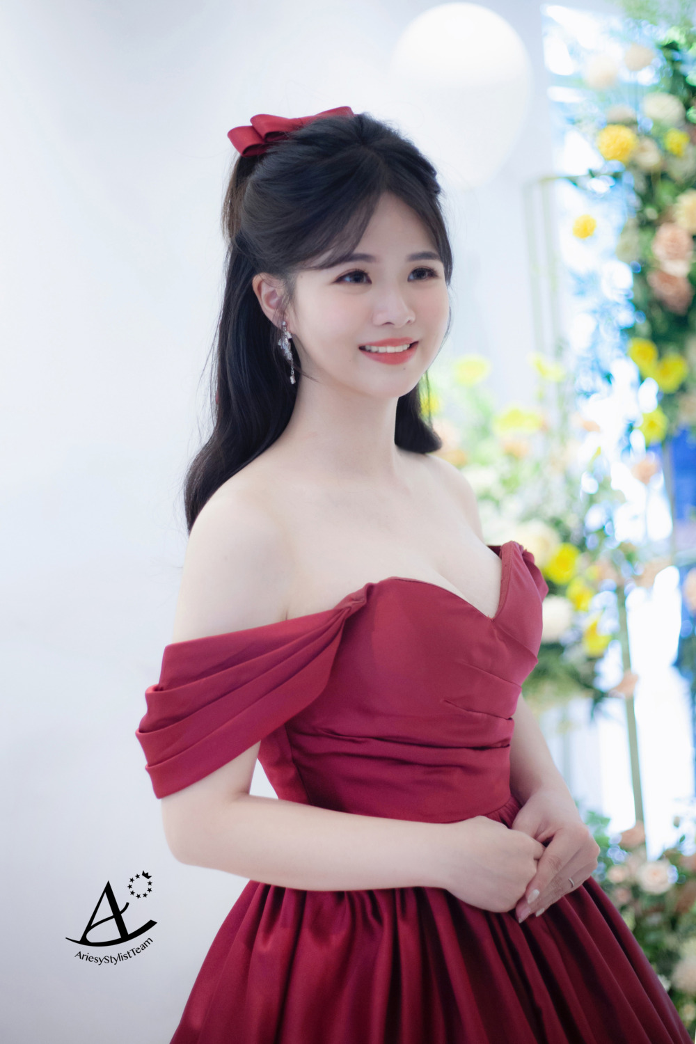 新娘秘書,蝴蝶結,新娘造型,黑髮新娘,自然輕透妝感,韓風