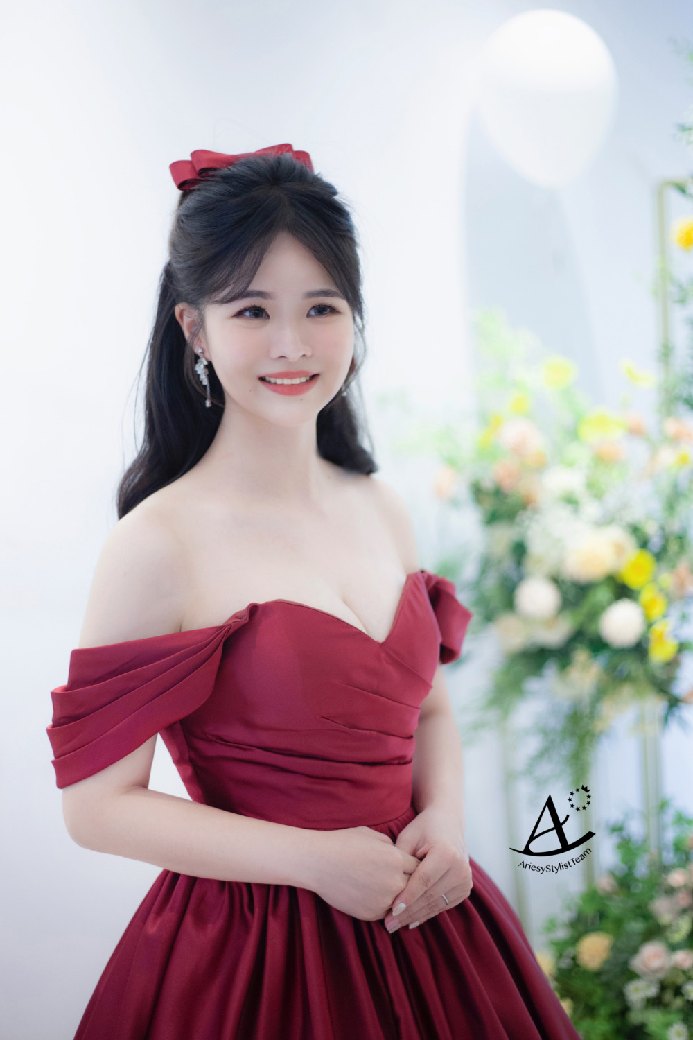 新娘秘書,蝴蝶結,新娘造型,黑髮新娘,自然輕透妝感,韓風