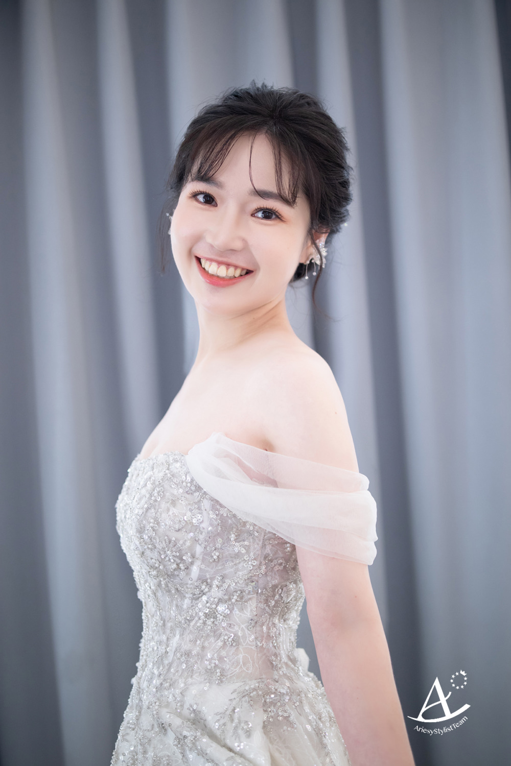 韓系妝感,黑髮新娘,台北新秘,白紗造型,新娘造型