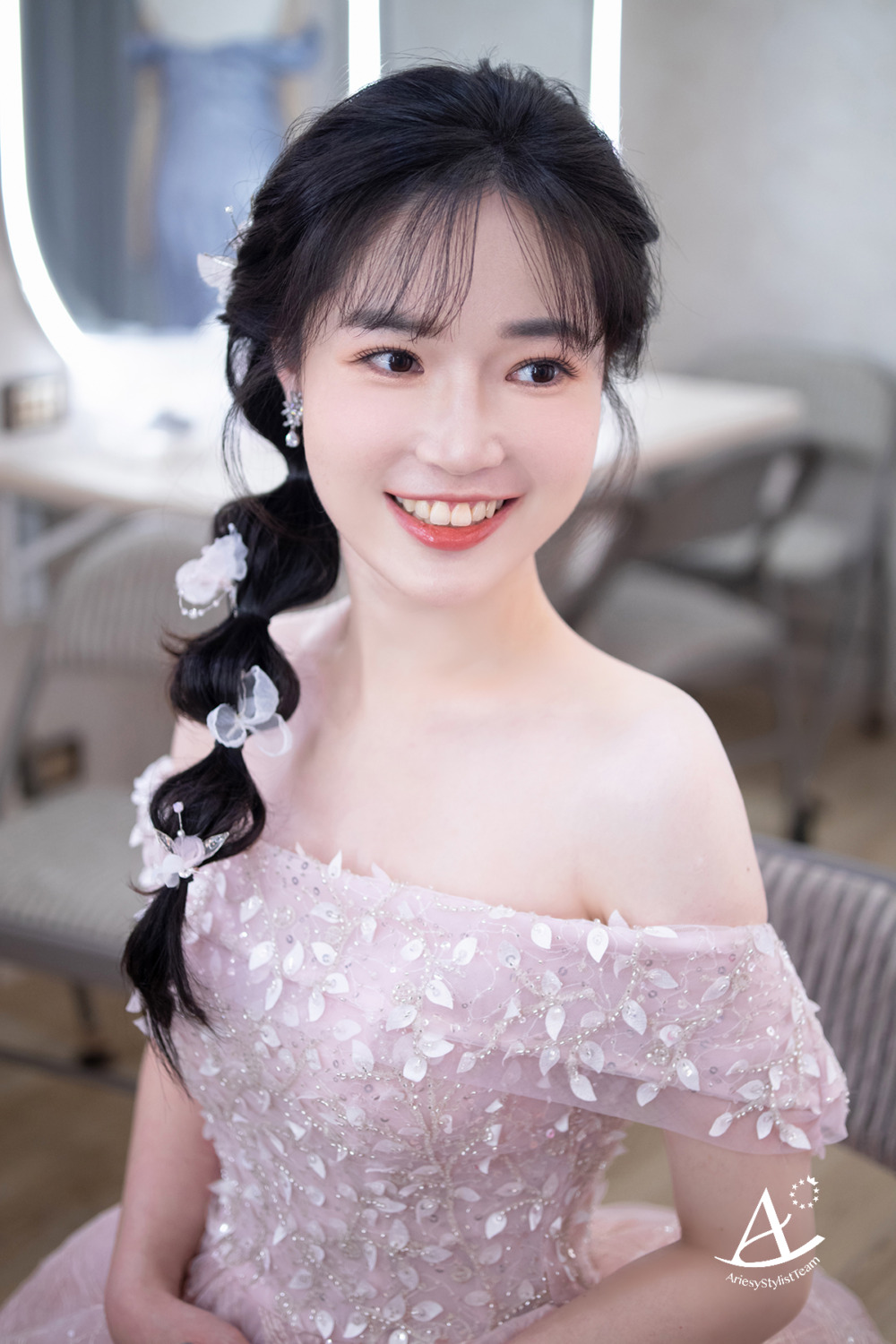 敬酒造型,甜美,台北新秘,韓系妝感,新娘造型
