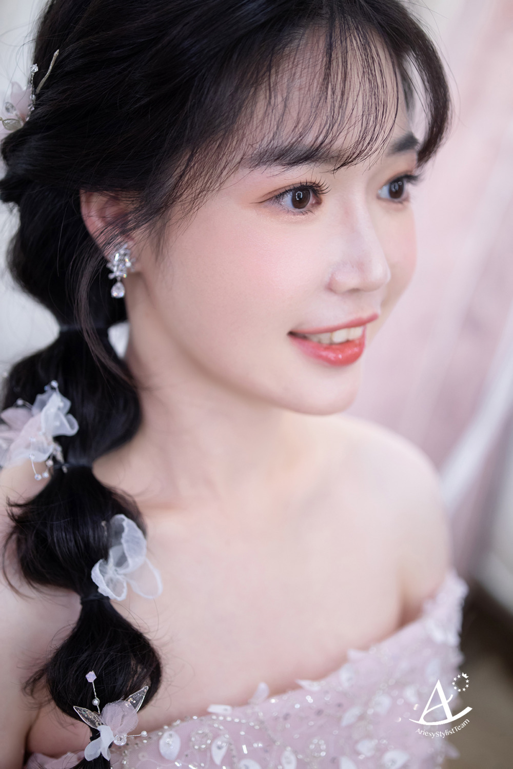 敬酒造型,甜美,台北新秘,韓系妝感,新娘造型