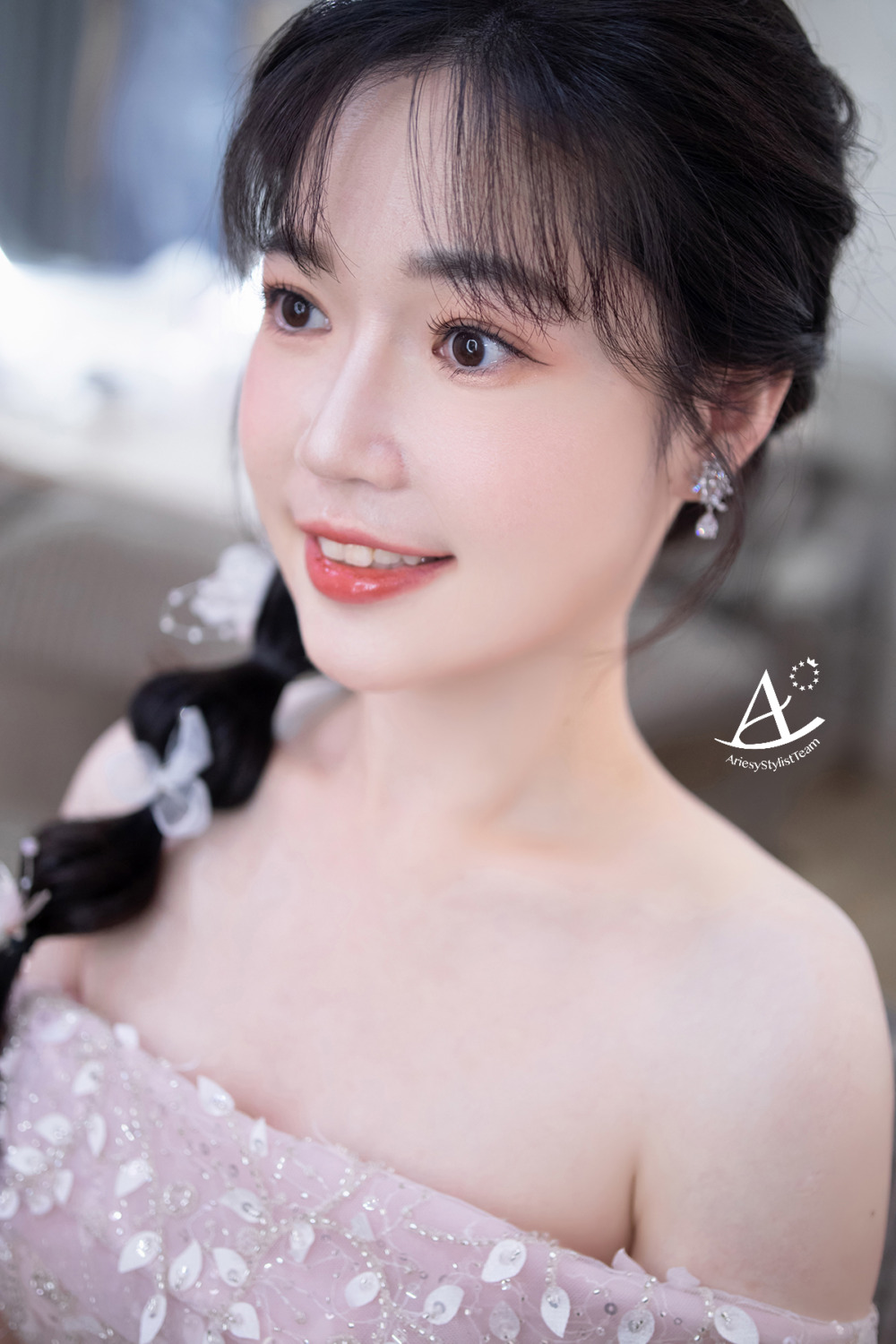 敬酒造型,甜美,台北新秘,韓系妝感,新娘造型