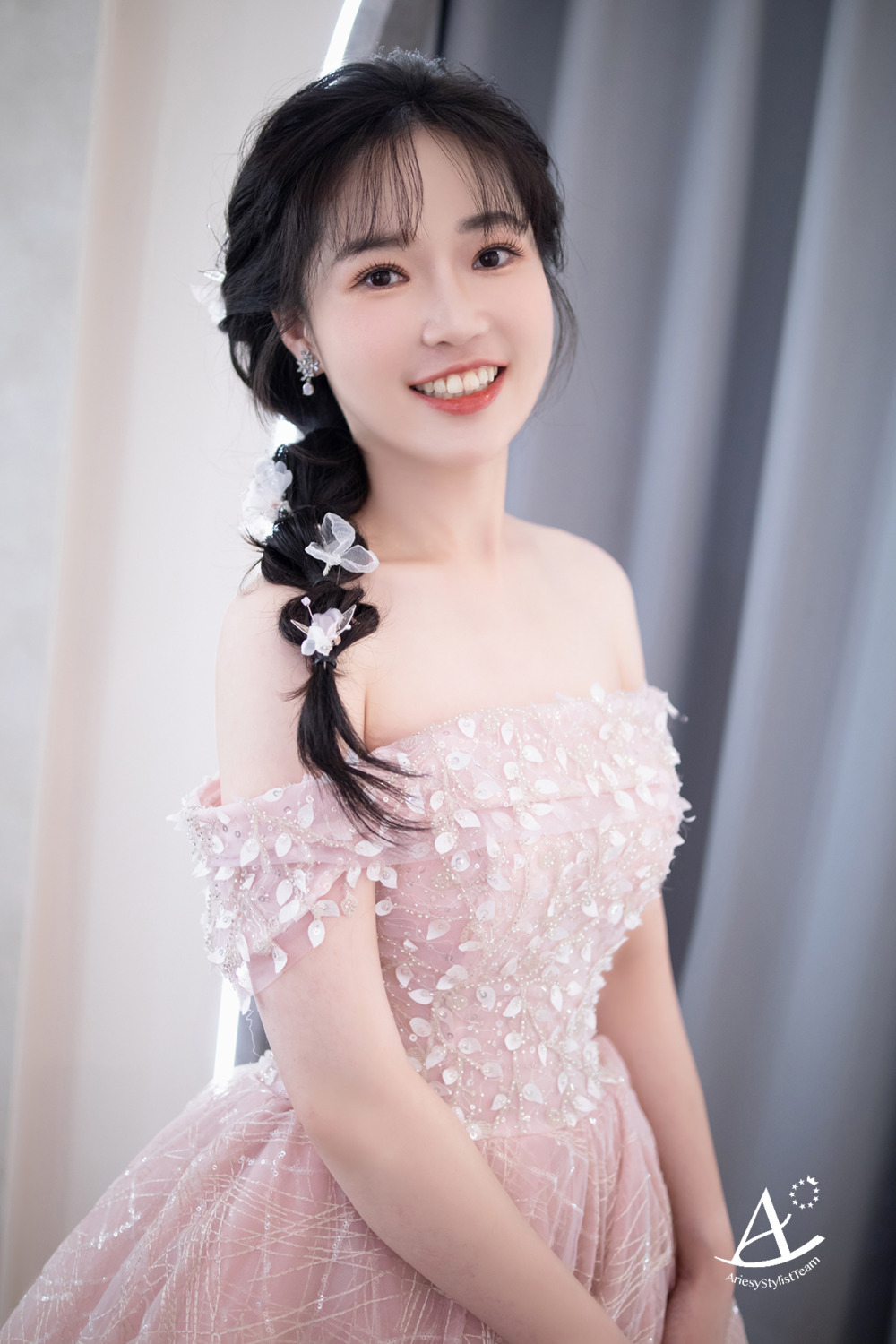 敬酒造型,甜美,台北新秘,韓系妝感,新娘造型
