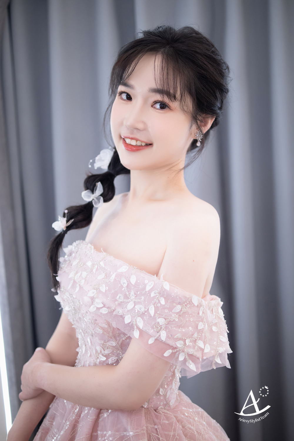 敬酒造型,甜美,台北新秘,韓系妝感,新娘造型