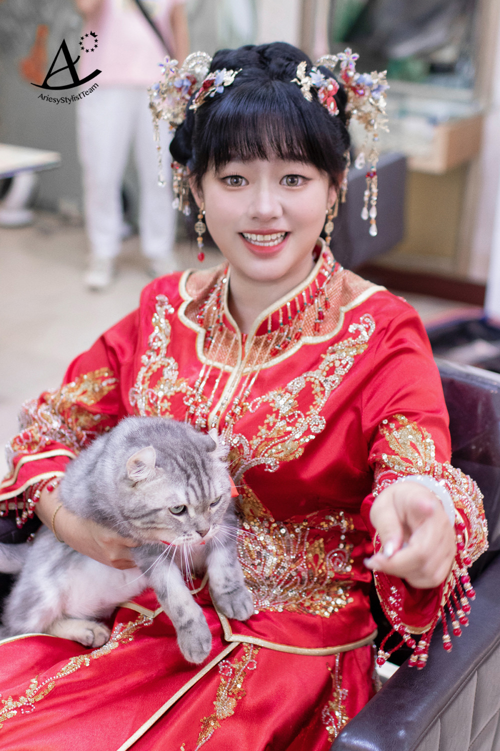 新娘韓系白紗造型,新秘,單眼皮新娘妝感,黑髮編髮新娘造型,皇家薇庭新娘造型,龍鳳褂古裝新娘造型