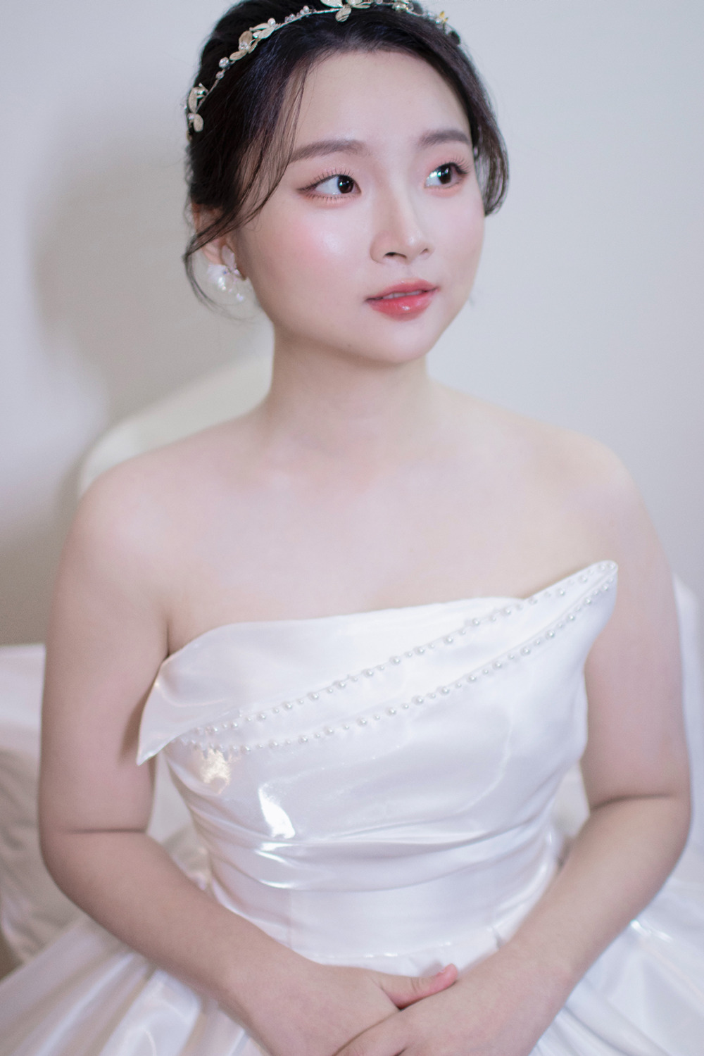 黑髮新娘造型,新秘,新娘秘書,單眼皮新娘妝感,集團證婚造型,韓系新娘妝感