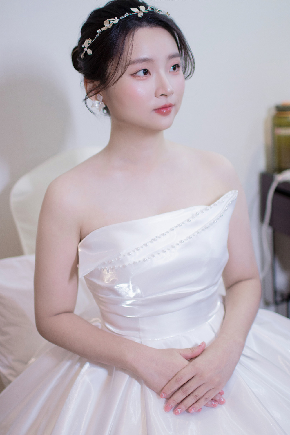 黑髮新娘造型,新秘,新娘秘書,單眼皮新娘妝感,集團證婚造型,韓系新娘妝感