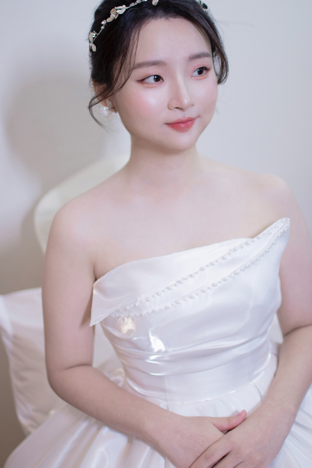 黑髮新娘造型,新秘,新娘秘書,單眼皮新娘妝感,集團證婚造型,韓系新娘妝感