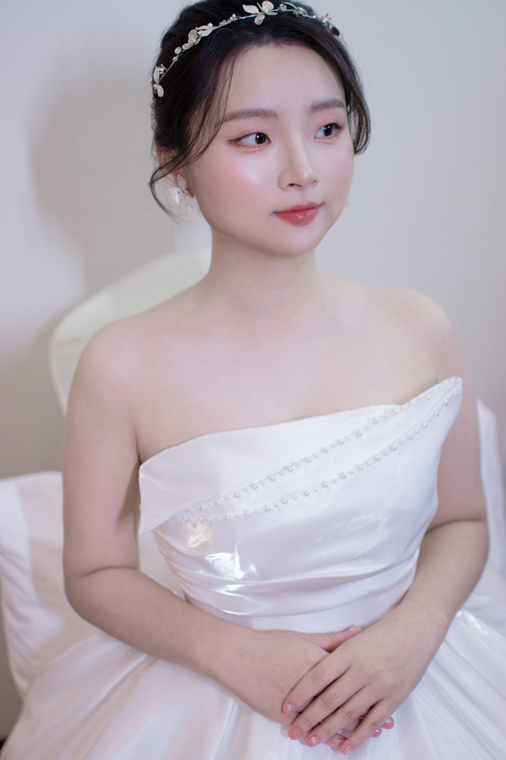 黑髮新娘造型,新秘,新娘秘書,單眼皮新娘妝感,集團證婚造型,韓系新娘妝感