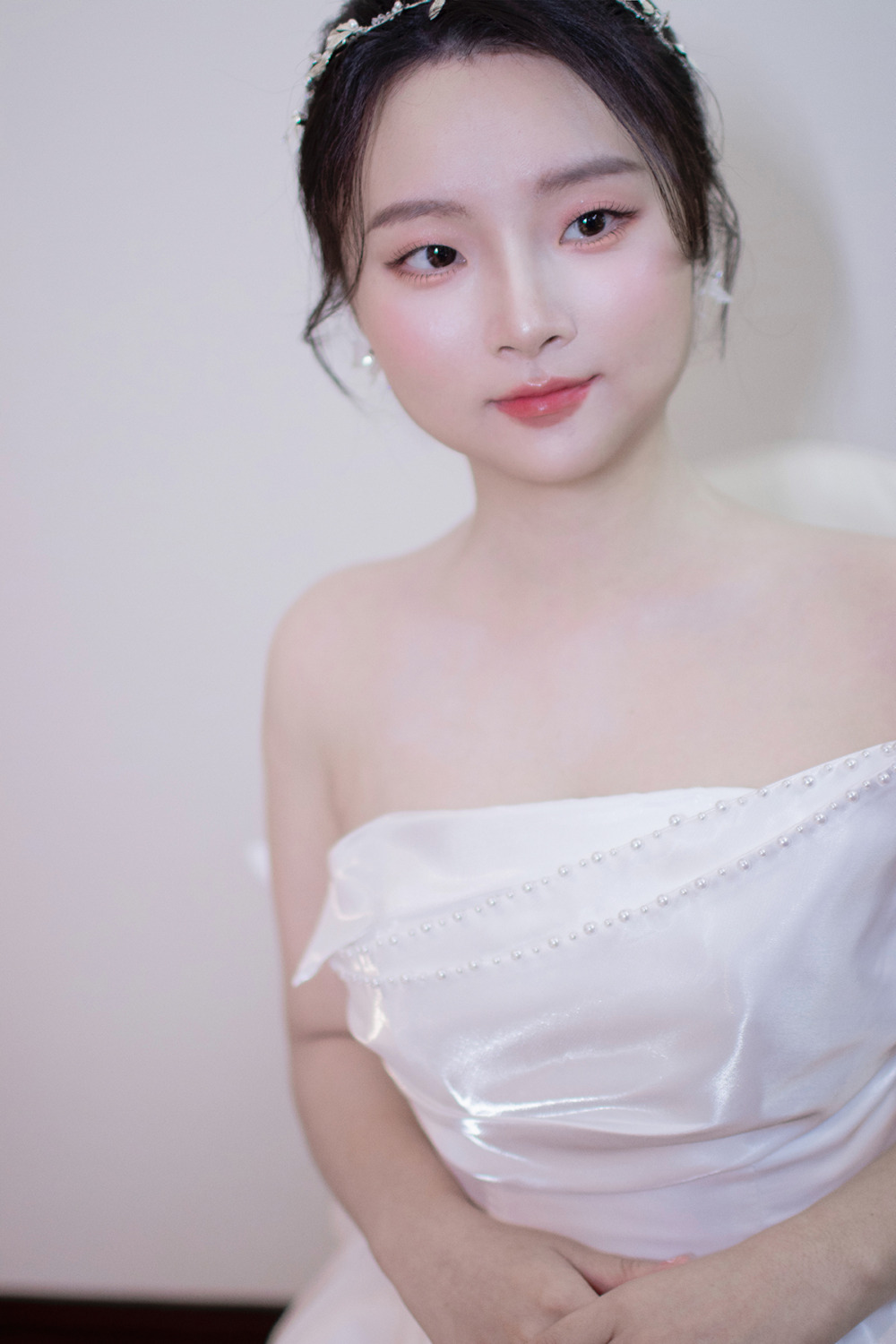 黑髮新娘造型,新秘,新娘秘書,單眼皮新娘妝感,集團證婚造型,韓系新娘妝感