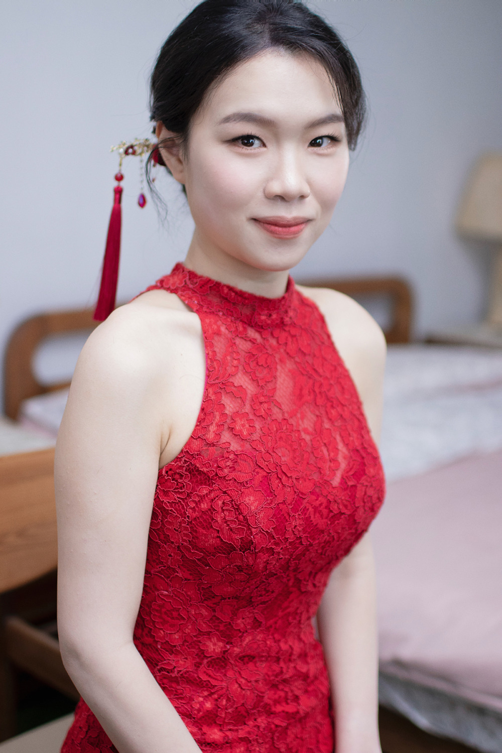 韓系白紗造型,新秘,新娘秘書,黑髮編髮文定造型,台北漢來大飯店新娘,清透新娘妝感