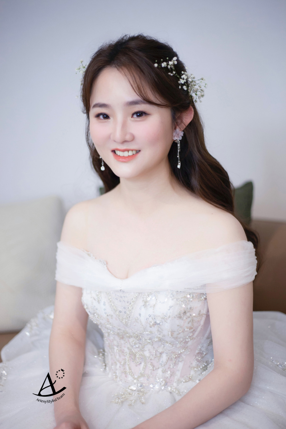 白紗造型,花藝新秘,仙女系新娘,輕透妝感,森林系,新娘秘書