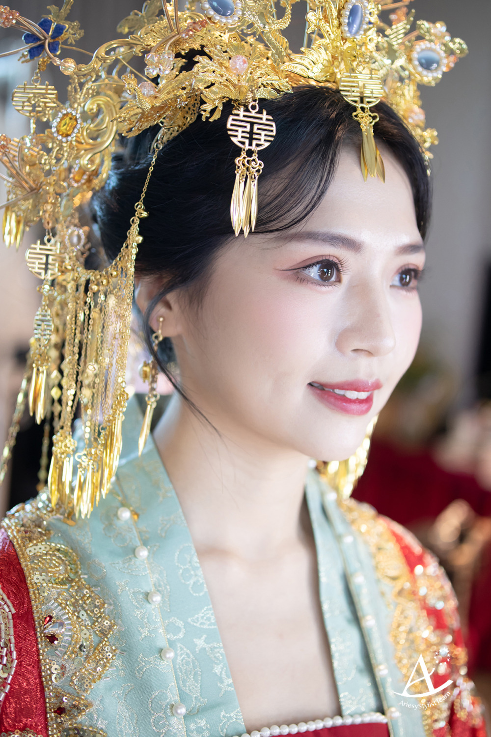 千金妝感,文定造型,桃園新秘,中式禮服,新娘造型