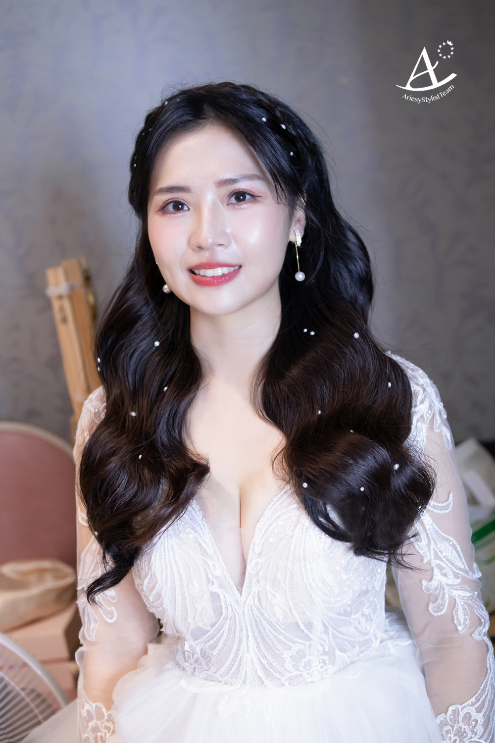 新秘,白紗造型,辮子放髮,甜美,送客造型