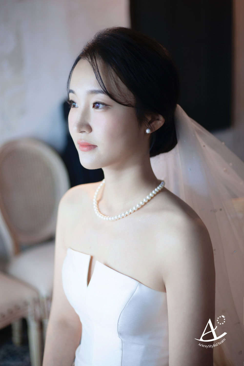 新娘秘書,新娘造型,白紗造型,美式,戶外婚禮造型,輕透妝感,編髮新秘,黑髮新娘