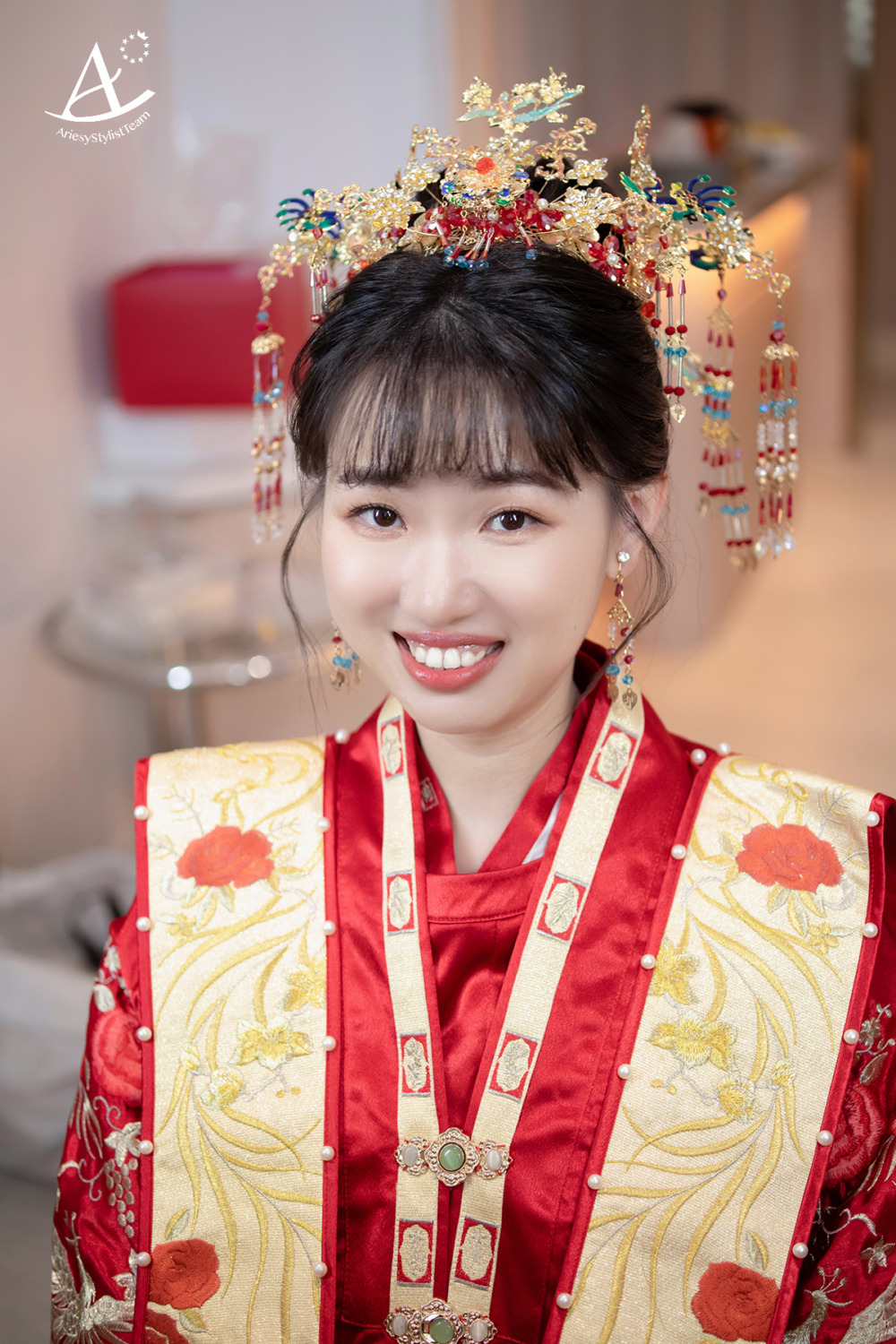 中式禮服,自然輕透妝感,古裝,敬酒造型,新娘造型