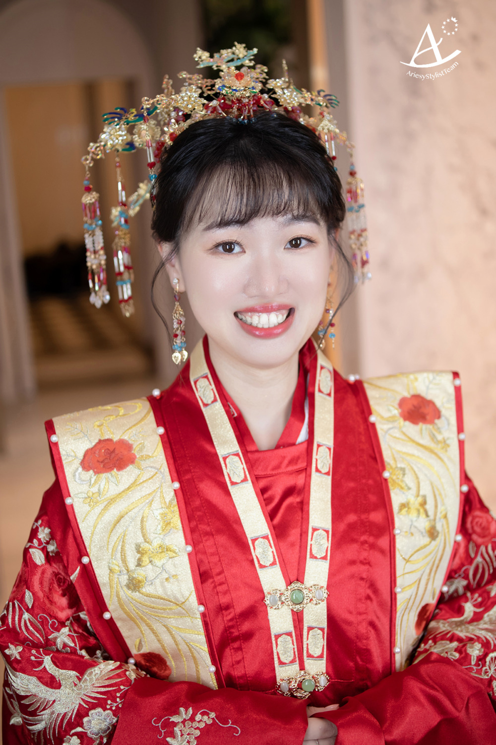 中式禮服,自然輕透妝感,古裝,敬酒造型,新娘造型