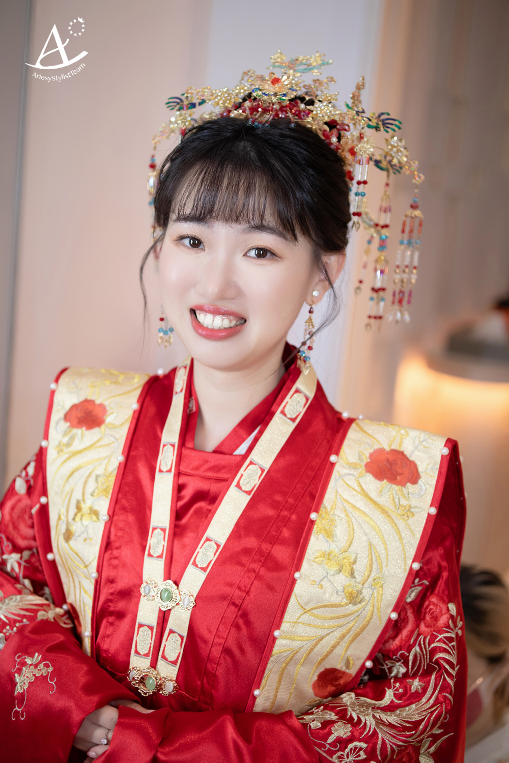中式禮服,自然輕透妝感,古裝,敬酒造型,新娘造型