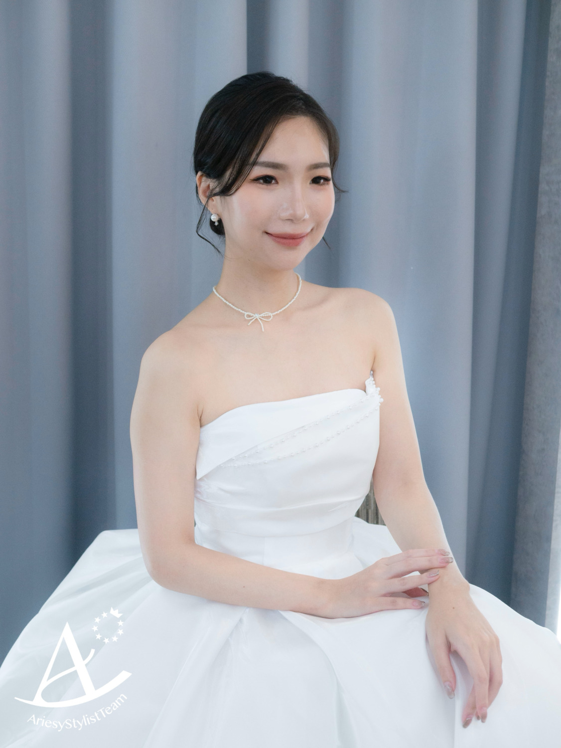 低盤髮造型,韓風新娘造型,台北新娘秘書,水光感底妝