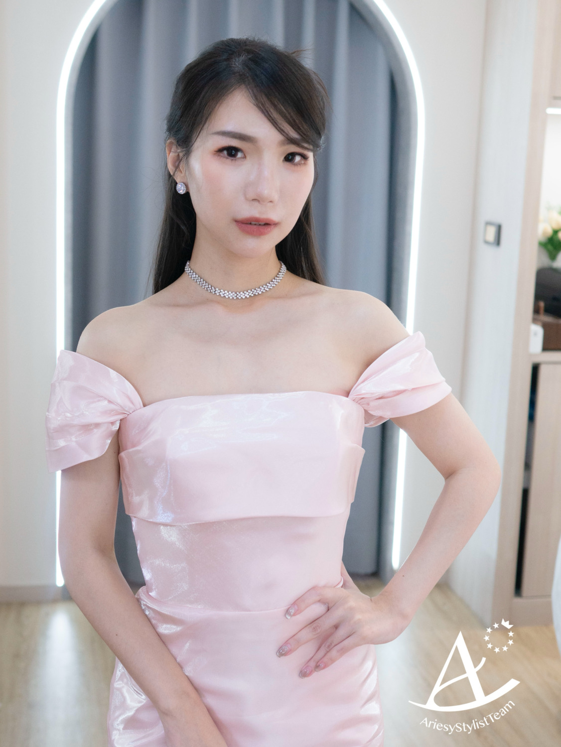 敬酒造型,公主頭造型,粉色禮服,韓系新娘,新秘推薦