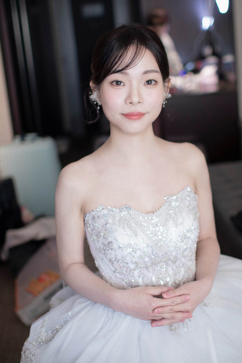 經典韓系白紗新娘造型,台北新秘,新娘秘書,黑髮新娘造型,新秘,自然清透新娘妝感