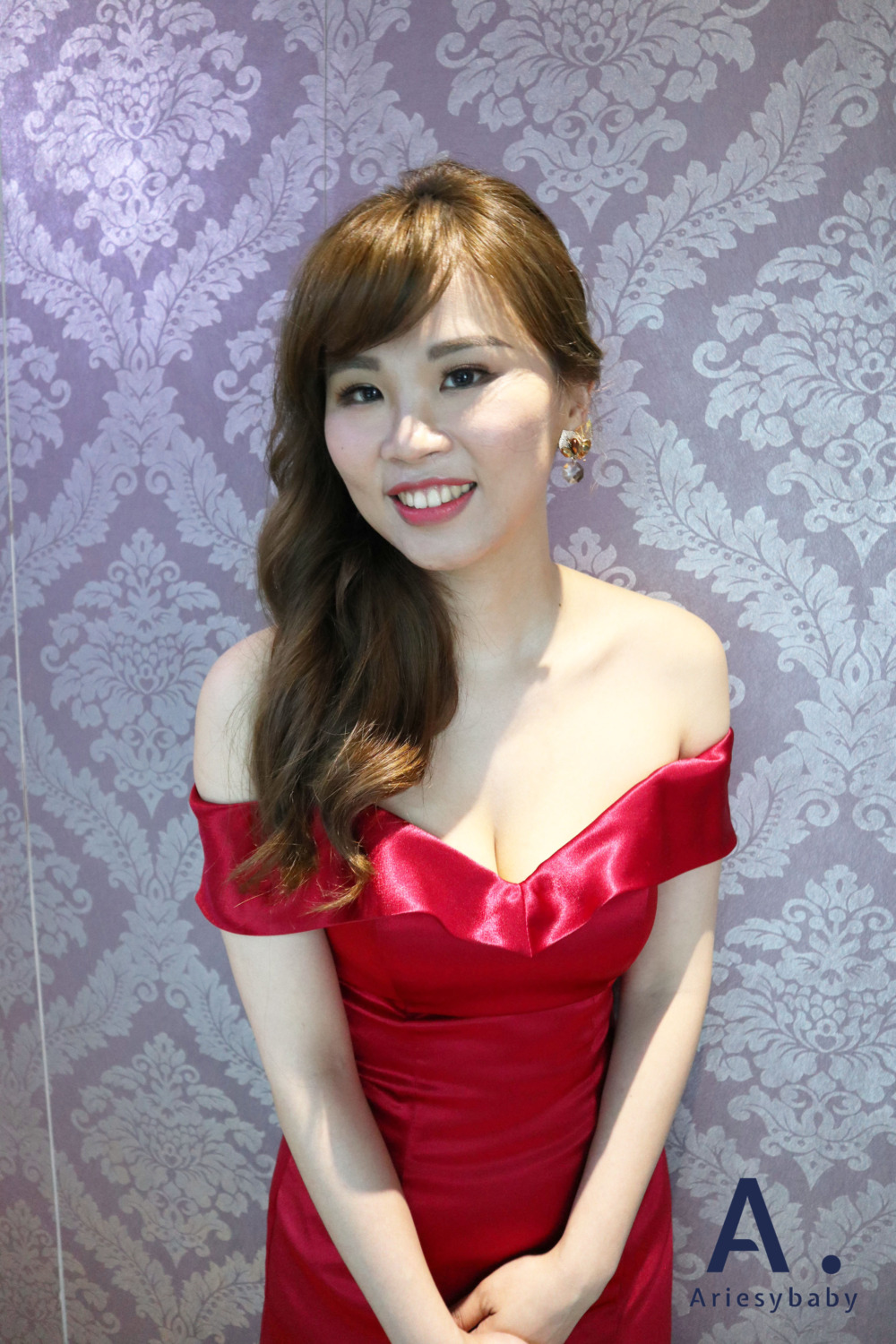 愛瑞思手工婚紗,Ariesybaby造型團隊,送客造型,紅色禮服造型,Bride