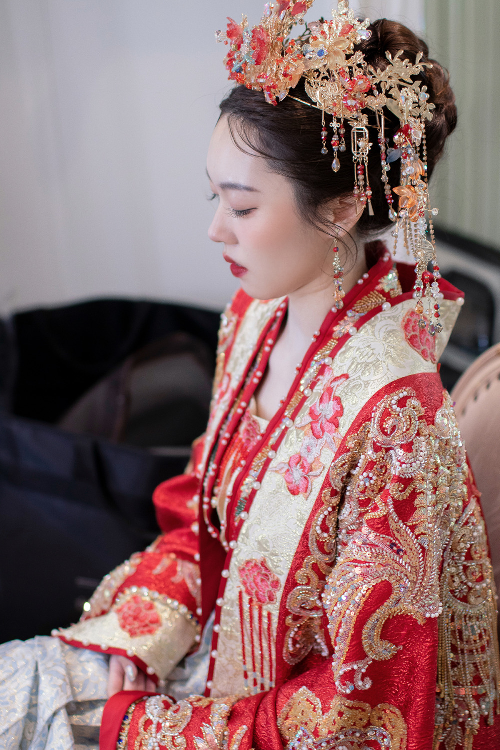 證婚新娘造型,台北新秘,經典漢服古裝新娘造型,新娘秘書,千金感新娘妝感,青青食尚花園飯店新娘造型,新娘古裝婚禮造型搭配