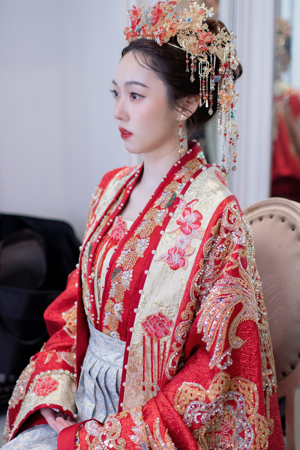 證婚新娘造型,台北新秘,經典漢服古裝新娘造型,新娘秘書,千金感新娘妝感,青青食尚花園飯店新娘造型,新娘古裝婚禮造型搭配