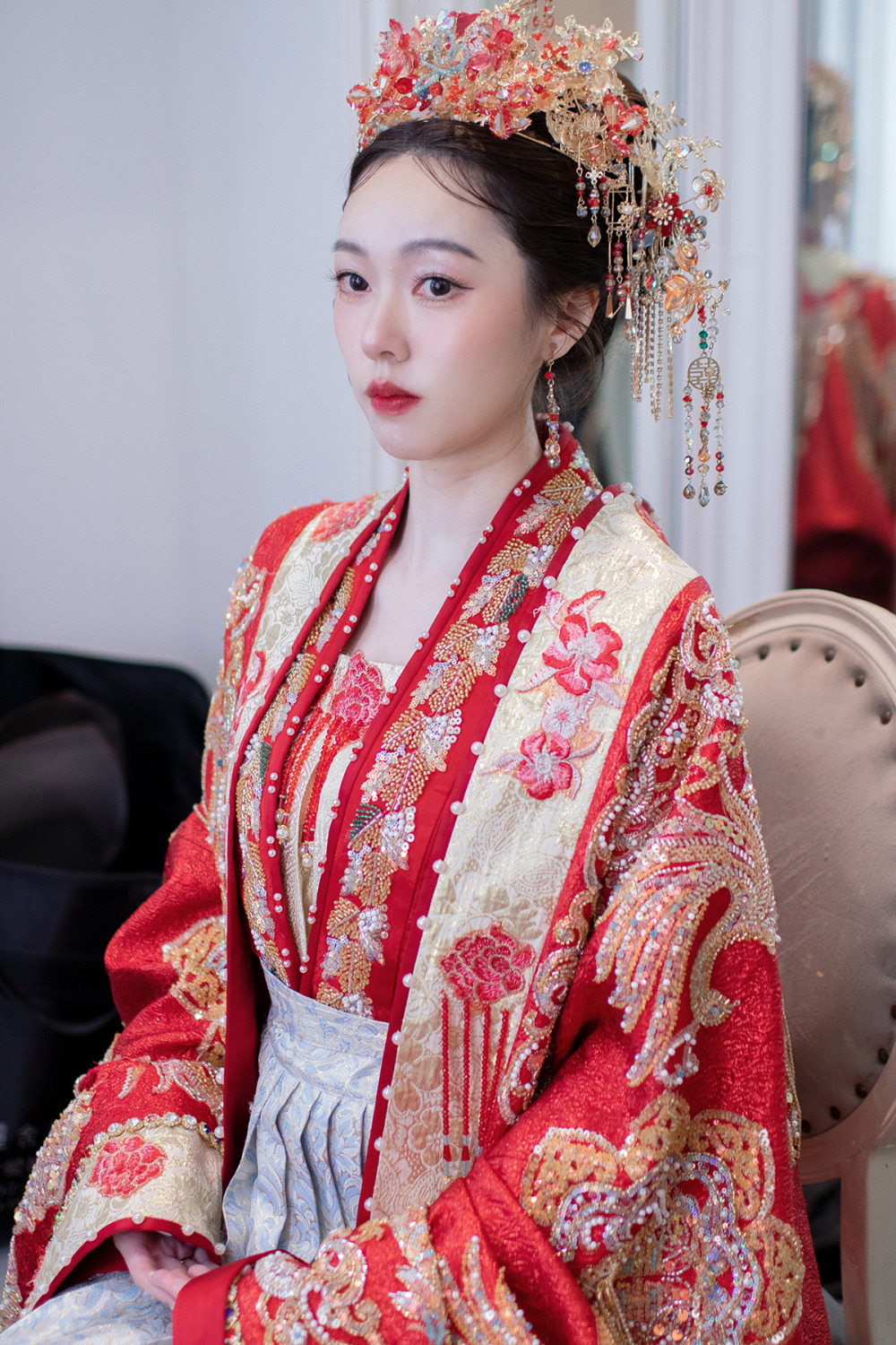 證婚新娘造型,台北新秘,經典漢服古裝新娘造型,新娘秘書,千金感新娘妝感,青青食尚花園飯店新娘造型,新娘古裝婚禮造型搭配